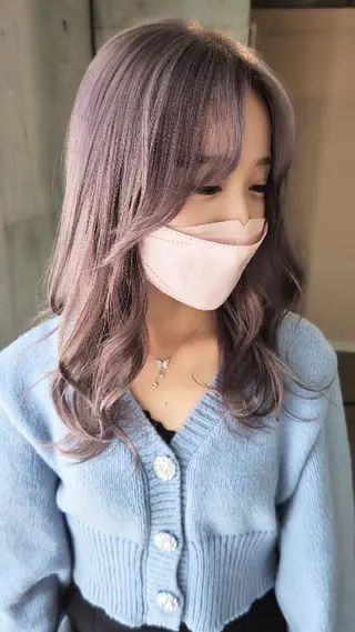ミディアム カラー 髪質改善.縮毛矯正 ×韓国ヘアyukiのヘアスタイル