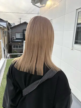 カラー まろみ暖色×ボブ ×chia🕯のヘアスタイル