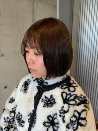ミディアム カラー ヘアアレンジ ボブ×艶カラー 特化・リクト💥のヘアスタイル