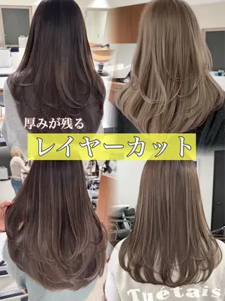 ロング カラー ハイライト/レイヤー 河原町/Manatoのヘアスタイル