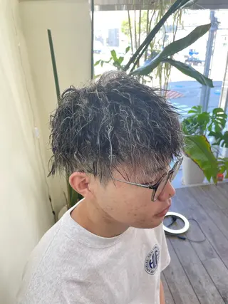 ショート カラー パーマ メンズ WEST OLAND加藤圭介のヘアスタイル