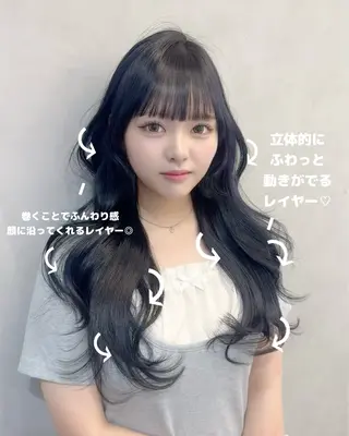 ロング カラー 宮本 優のヘアスタイル
