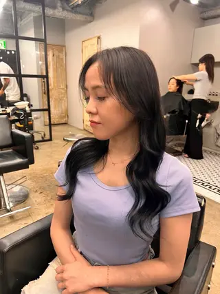 ロング カラー 新宿/韓国ヘア/ 髪質改善ストレートのヘアスタイル
