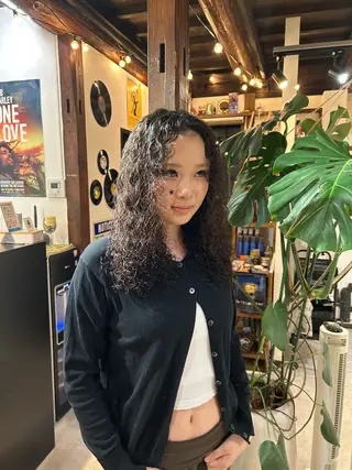 ロング パーマ 久保 陵伽のヘアスタイル