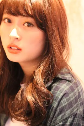 セミロング カラー パーマ BANDE 水崎 悟のヘアスタイル