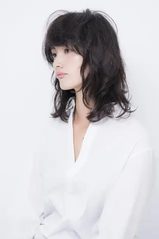 ミディアム パーマ 橋口 晃典のヘアスタイル