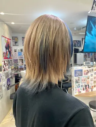 セミロング 似合わせカット/ デザインカラー🦄のヘアスタイル