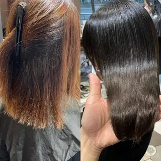 ミディアム カラー 縞田 健一のヘアスタイル