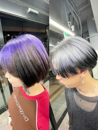 ロング カラー メンズ 🩵ハイトーン/ レイヤーYUZU🩵のヘアスタイル