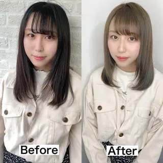 ミディアム 前地 麻衣のヘアスタイル
