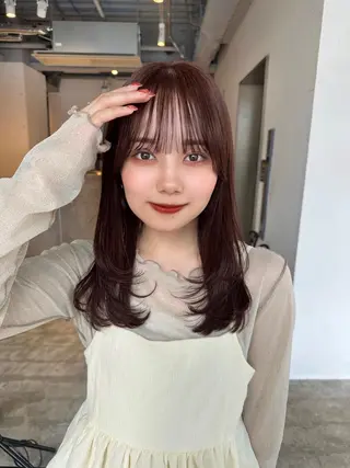 ミディアム 🌷モア 🌷暖色カラー・ボブのヘアスタイル