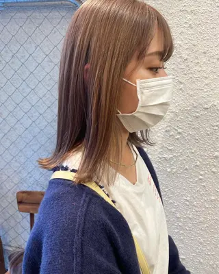 ミディアム カラー ボブ/ミディアム RIONAのヘアスタイル