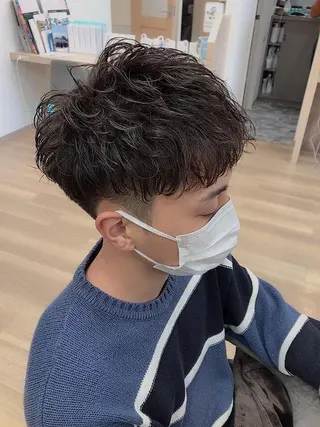 ショート メンズパーマ波巻き 🌳大森悠登🌳のヘアスタイル
