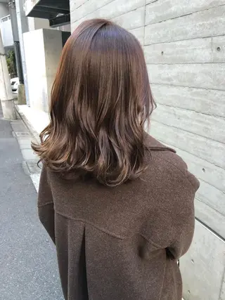 ミディアム ✨色持ちの良い艶 カラー✨蟹江真世のヘアスタイル
