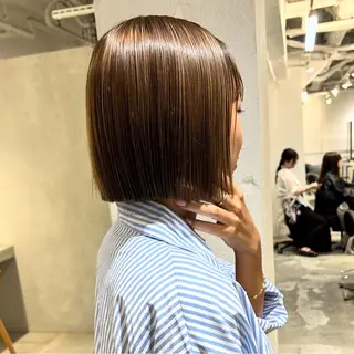ショート カラー 切りっぱなしBOB 職人💜Anzuのヘアスタイル