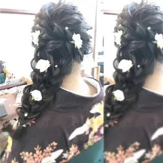 ロング ヘアアレンジ 早朝✨ヘアセット 着付け/清水玲歌のヘアスタイル