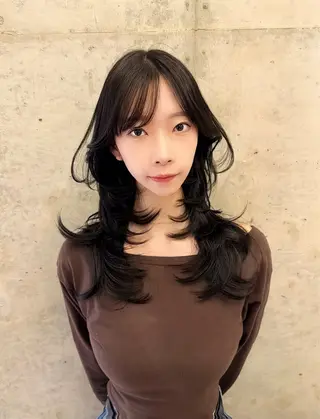 ロング 海外ヘア/美髪矯正 海外レイヤー/ヒラキのヘアスタイル