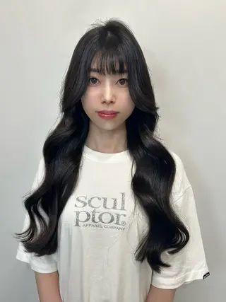 ロング カラー 心斎橋l大人韓国ヘア レイヤー×艶カラーのヘアスタイル