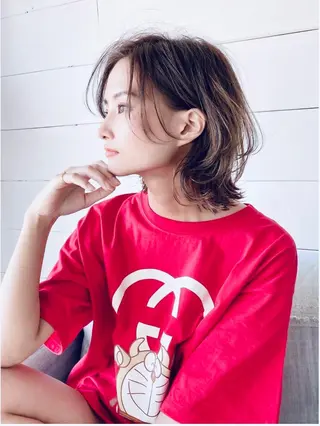 ミディアム カラー ママ美容師🧸谷山 潮音/ReFa取扱店のヘアスタイル