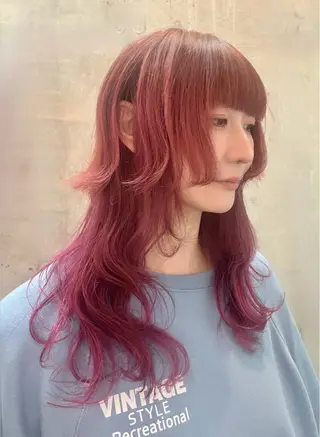 ロング カラー 派手髪デザインカラー ヒロカのヘアスタイル