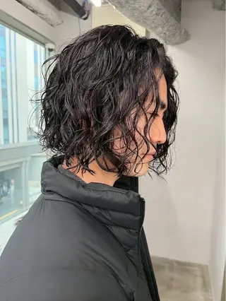 ミディアム パーマ メンズ 博多メンズヘア特化 ベップハルキのヘアスタイル
