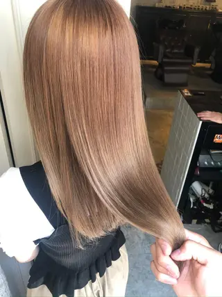 ロング カラー ヘアアレンジ 🤎艶髪×透明感🤎 【𝙔𝙐𝙕𝙐】のヘアスタイル