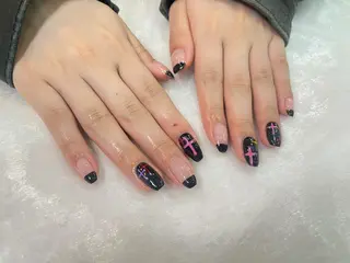 ネイル はばすみれ🎀ﾈｲﾙ 光ﾌｪｲｼｬﾙ ﾍｱのネイルデザイン