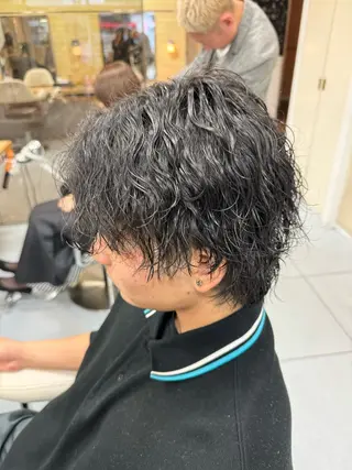パーマ メンズ ベージュカラー/ レイヤー/モモ/横浜のヘアスタイル