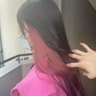 ミディアム カラー パーマ ヘアアレンジ メンズ キッズ ネイル マツエク・マツパ 切りっぱなしヘアボブ ミディアムヘアRYOのヘアスタイル