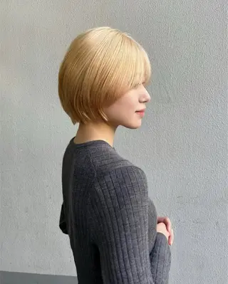 ショート カラー パーマ/縮毛矯正 /かわいい/せき🫧のヘアスタイル