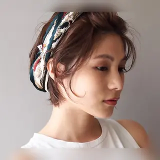 ショート カラー ヘアアレンジ 大川 愛未のヘアスタイル