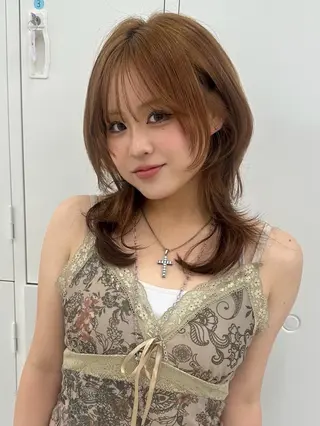 ミディアム 平成ギャル×韓国 mix💖MIKUのヘアスタイル