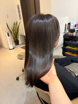 ミディアム ✨色持ちの良い艶 カラー✨蟹江真世のヘアスタイル