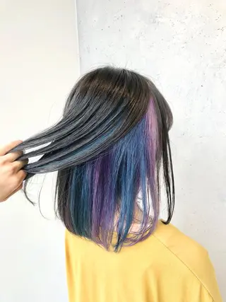 ミディアム カラー ヘアアレンジ ｲﾝﾅｰｶﾗｰ屋さん 🫧伊藤拓実のヘアスタイル