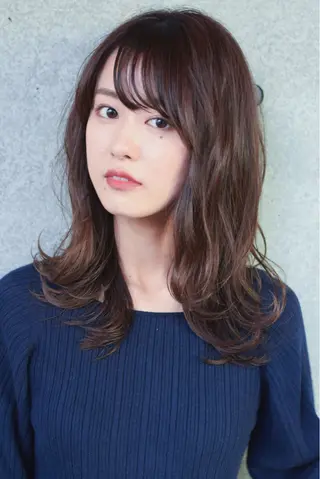 セミロング カラー クスノキ ヤスタカのヘアスタイル