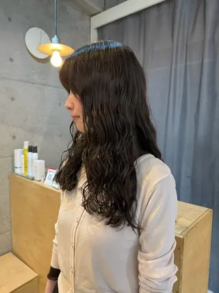 セミロング デジタルパーマ/ ウェーブパーマ/神野のヘアスタイル