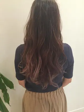 ミディアム セミロング ロング カラー パーマ ハイトーン×髪質改善 KENTAのヘアスタイル
