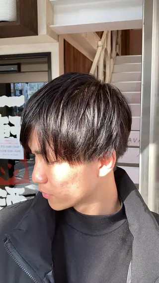 ショート メンズ 【ブリーチ無しW】 【暗髪&暖色系】圭真のヘアスタイル
