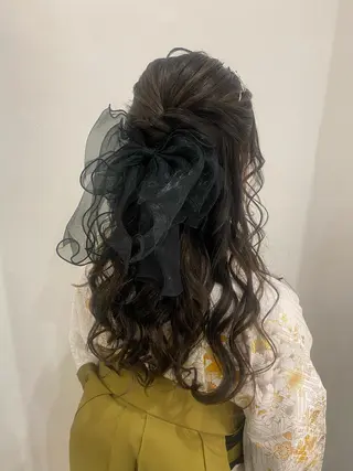 セミロング ヘアアレンジ Mikazuki オーナーTeradaのマツエク・マツパデザイン