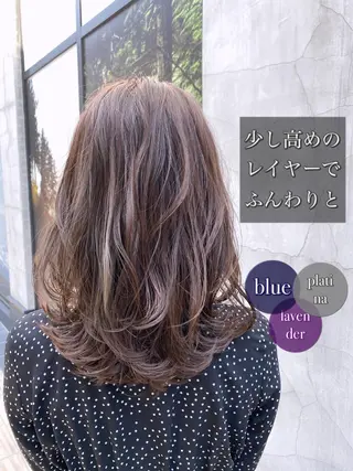 ミディアム カラー 沖 宜志のヘアスタイル