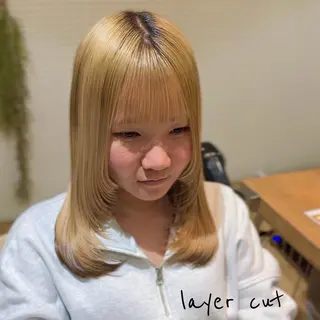 ミディアム ★韓国トレンドカット ★むなかたももかのヘアスタイル