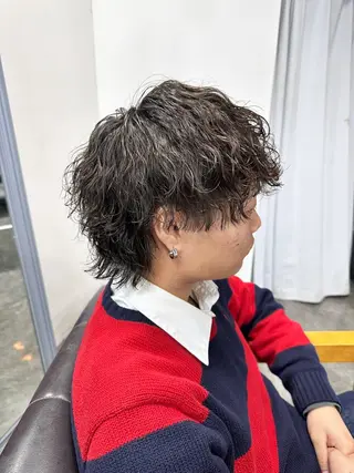カラー メンズ 梅田/全パーマ特化/ ケアパーマ/秋本大智のヘアスタイル
