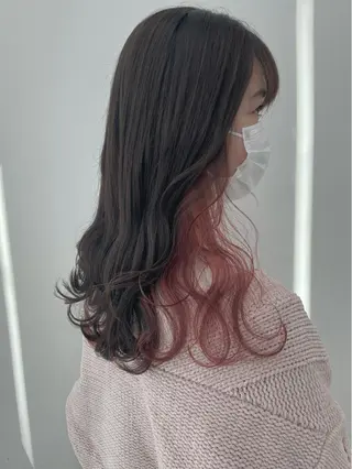 セミロング カラー ヘアアレンジ 🦄インナーカラー 🦄貫井彩花のヘアスタイル