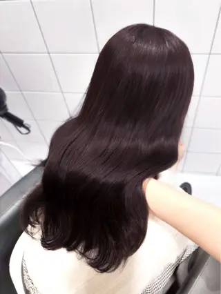 セミロング カラー 表参道♡暗髪♡ 艶カラー♡アユミのヘアスタイル