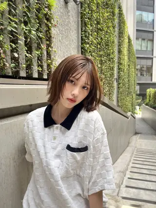 ミディアム 毛流れヘア×眉 ワックス/RIKUのヘアスタイル