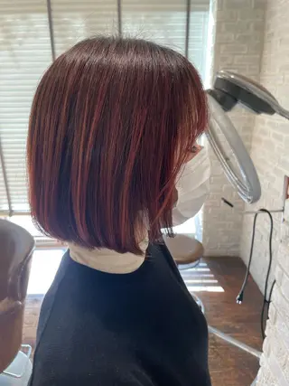 ミディアム 【美ボブ.艶カラー. 梅田茶屋町】midoのヘアスタイル