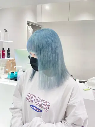 セミロング カラー 🤍💕ブリーチカラ ーAyaka💕🤍のヘアスタイル