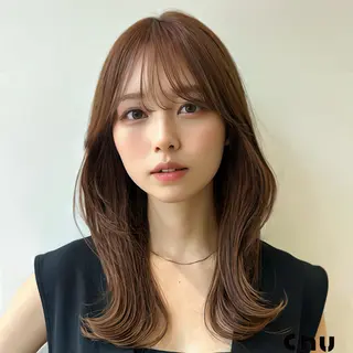 ミディアム カラー ren ボブロブ/ミディアムのヘアスタイル