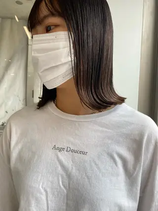 ショート カラー センターパート/ 暖色カラーayuのヘアスタイル