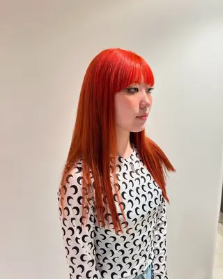 ロング カラー スキバサミを使わない カット🌼唯🌼のヘアスタイル